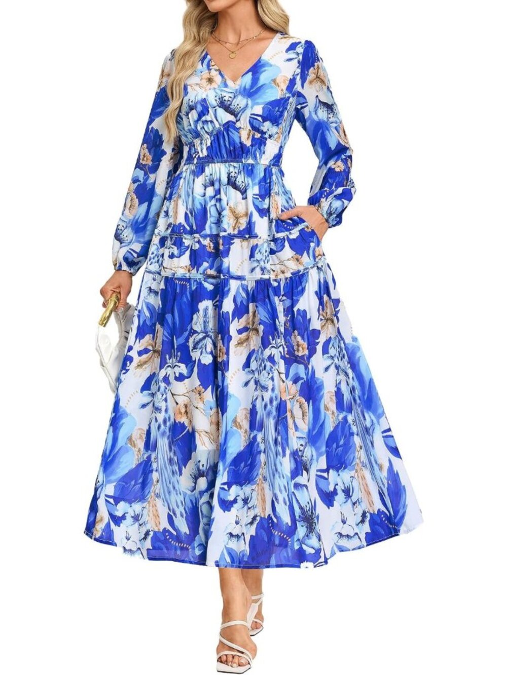 Floral Maxi Dress for Women | Long Sleeve Fall Style | Elegant & Comfortable